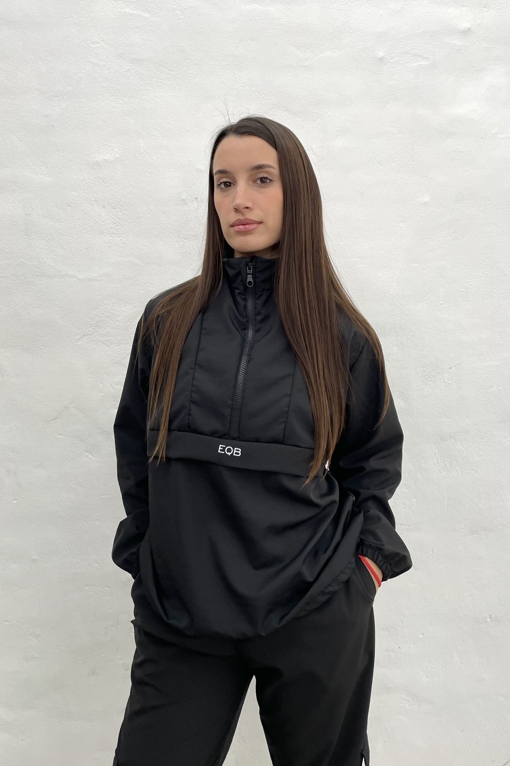 Buzo Rompevientos Praga Negro Equilibrio Sport