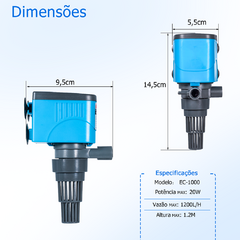 EC-1000 - BOMBA SUBMERSA COM VAZÃO DE 1200L/H - 220V - DQ - comprar online