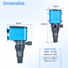 EC-1000 - BOMBA SUBMERSA COM VAZÃO DE 1200L/H - 220V - comprar online