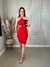 VESTIDO TRICOT LUCY FLORES VERMELHO - comprar online