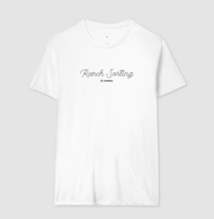 Camiseta masculina de algodão com estampa ranch sorting corda.