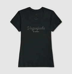 Camiseta feminina de algodão com estampa vaquejada corda