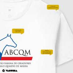 Camiseta feminina de algodão com estampa logo abcqm.