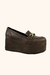 Mocassim Feminino Plataforma Veniz Bordo Oxford Hashem - HaShem