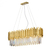 Lustre Pendente Fancy Retangular 35x90x30cm Metal e Cristal Dourado e Transparente - Skylight SKY-3013-1