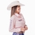 Camisa Texas Farm Feminina Com Bordados Rosa Claro CAP007 na internet