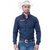 Camisa Texas Farm Masculina Com Bordados Azul