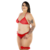 MINI CONJUNTO SEX PLUS SIZE EM TULE E RENDA VERMELHO PIMENTA SEXY