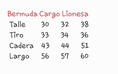 BERMUDA CARGO LIONESA - comprar online