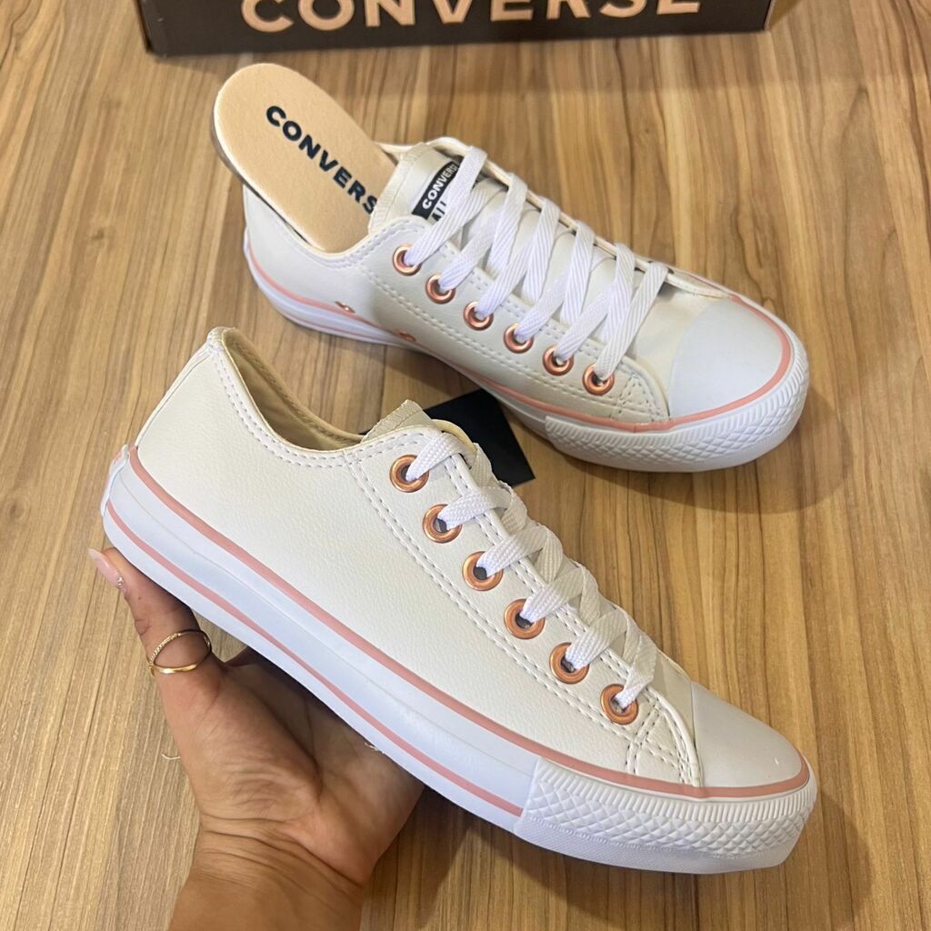 Tenis All Star Courino Branco Rose Gold