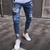 Calça Jeans Casual Masculino Com Patch