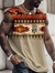 Regata Tribal Masculina Com Gola Redonda Tops Étnicos Estampados Sem Mangas