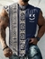 Regata Tribal Masculina Com Gola Redonda Tops Étnicos Estampados Sem Mangas