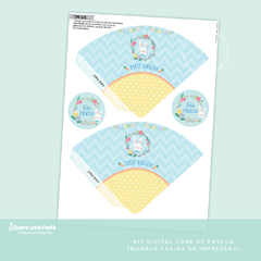 Cone de Páscoa Azul - Kit Digital para Imprimir - comprar online