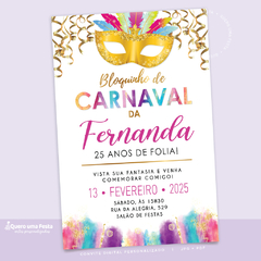 Convite Aniversário Carnaval Digital