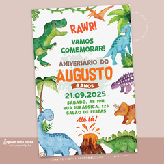 Convite Dinossauro Baby Digital