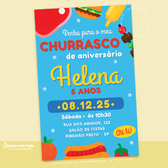 Convite Churrasco Infantil Aniversário para editar