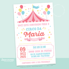 Convite Digital Festa Circo Rosa