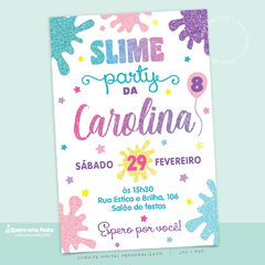 Convite Festa Slime Digital