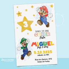 Convite Super Mario Bros Digital
