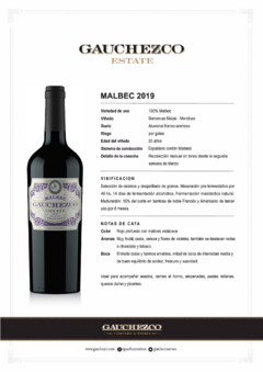 Vino Gauchezco Malbec - comprar online