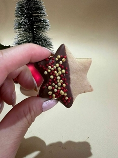 Biscoito de Natal Estrela com Chocolate e Confeitos 200g