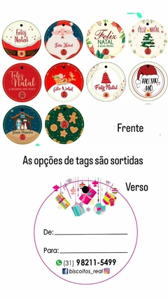 Biscoitos Fracionado com flor comestivel com tag de Natal kit com 5 - comprar online