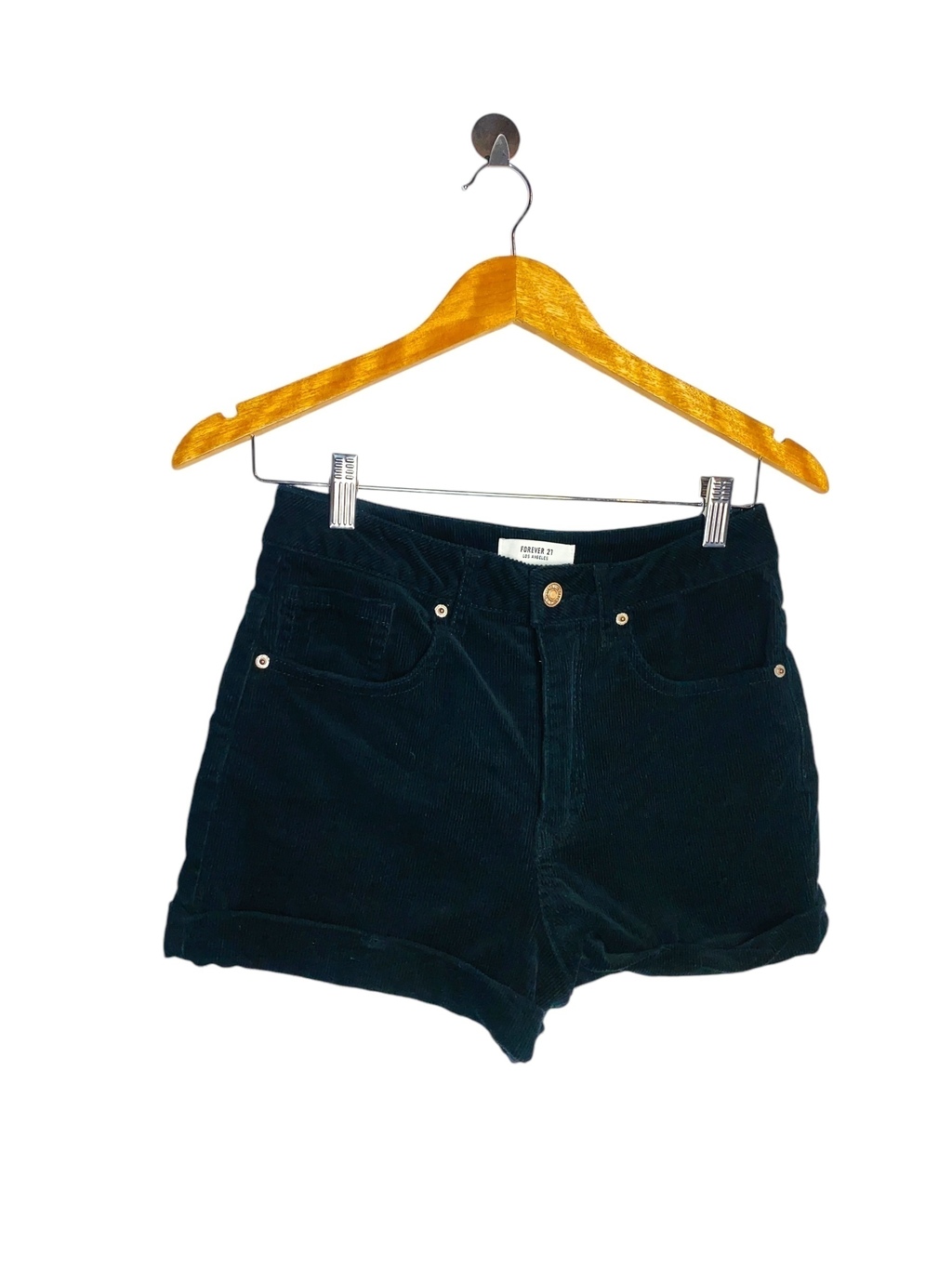 Short negro corderoy de Forever 21 Talle 27