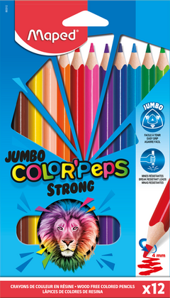 Lapices Maped Strong Jumbo de Colores X12