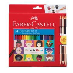 Lapices Faber Castell de colores x 24 + 3 bicolor Piel