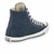 Zapatillas Converse Chuck Taylor All Star Core en color azul oscuro, vista lateral con detalles en blanco y negro.