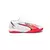 Botines Puma Ultra Match para hombre, de color blanco con detalles en rojo y negro, ideales para fútbol.