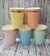 Vaso Polipapel Salmon Pastel c/ Borde Dorado x 10 u.