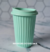 Vaso Plástico Rayado Termico con Tapa - 330cc - Verde Pastel