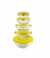 Bowl de Vidrio con Tapa Plastica Amarilla - Set x 5