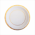 Plato Descartable Blanco con Borde Dorado - 18 cm x 8 u