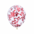 Globo Cristal con Confeti Rojo x 30 cm - Set x 5u