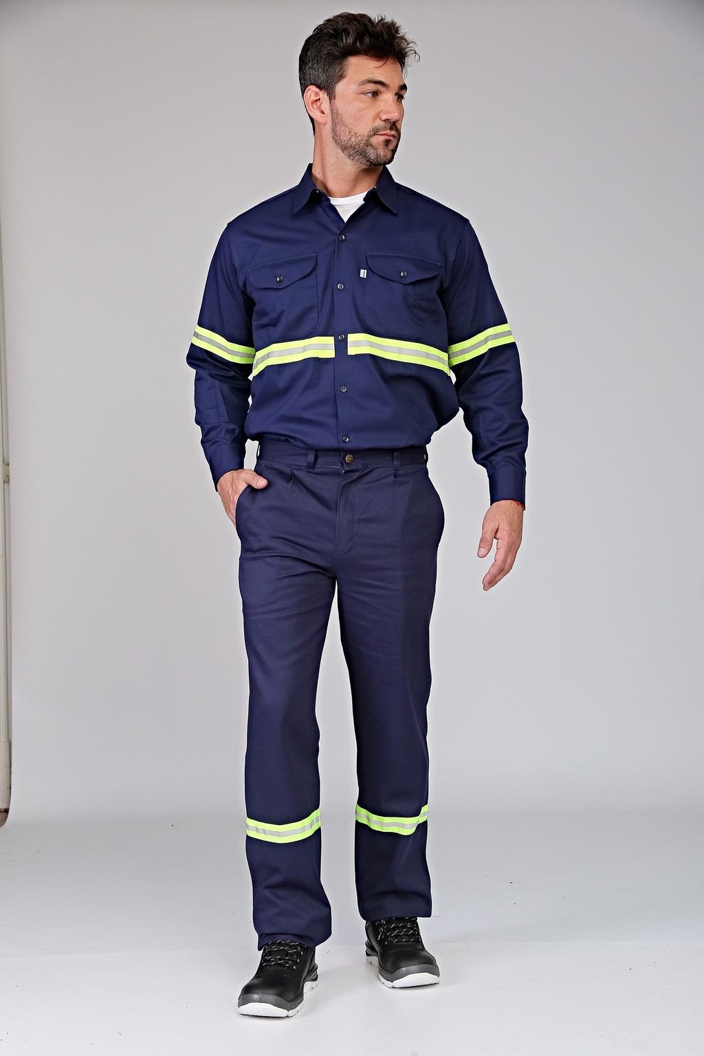 Pantalon con Reflectivos Azul Tienda Ombu Seguridad Laboral
