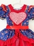Vestido festa Junina Provençal Azul e Vermelho - comprar online