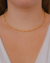 Colar Choker Aro Liso e Trabalhado Torcido no Dourado