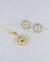 Conjunto Mandala de Zirconias com Coração Liso Pendurado no Dourado - comprar online