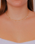 Colar Choker Elos com Pérolas Penduradas no Dourado