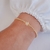 Pulseira Bracelete Bolinhas Lisas com Estrela de Microzirconias no Dourado