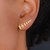 Brinco Ear Cuff Barrinhas Lisas no Dourado