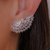 Brinco Ear Cuff Gotas de Zirconia com Encaixe de Piercing no Ródio Branco