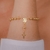 Pulseira Terço Bolas Lisas com Medalha Nossa Senhora das Graças e Crucifixo no Dourado - comprar online