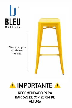 Banco tipo Tolix 76cm – Amarillo - Bleu Muebles