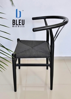 Silla tipo Wishbone - Negro - Bleu Muebles