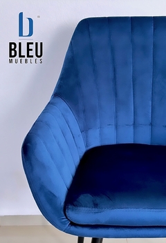 Silla Velvet II con brazos – Azul - comprar en línea