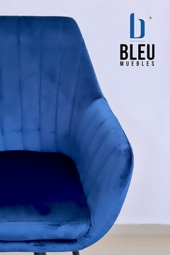 Silla Velvet II con brazos – Azul en internet